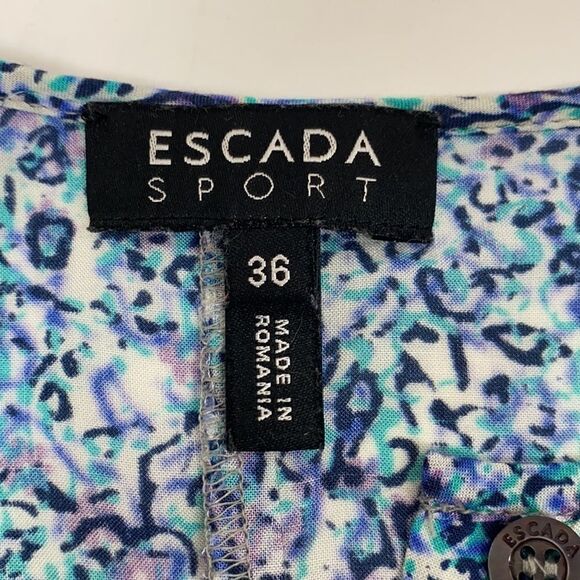 ESCADA SPORT floral button down blouse top size S - Picture 6 of 8